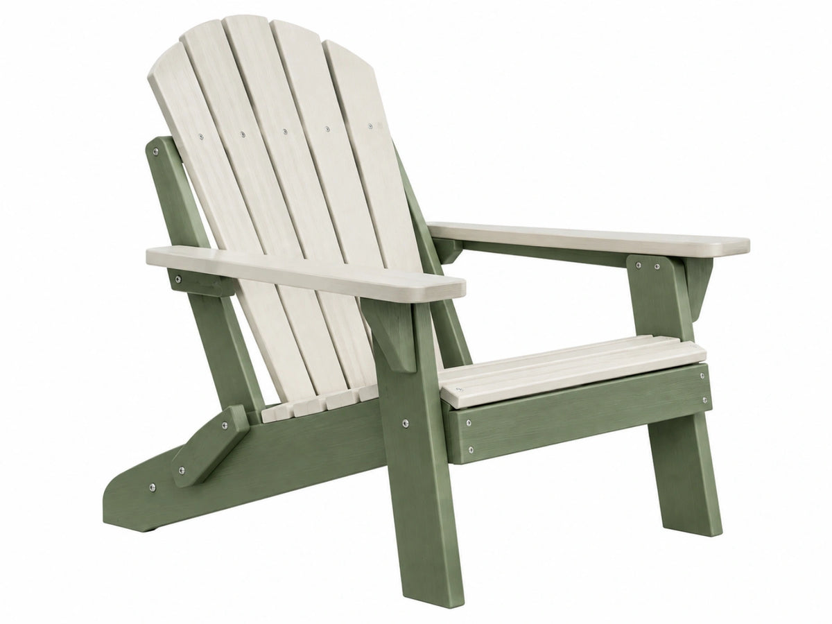 Adirondack Gartenstuhl 80 x 78 x 98 cm aus Holz in Grün und Natur mit Armlehnen