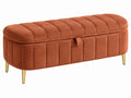 Sitzbank mit Stauraum 120 x 45 x 48 cm Samt Terrakotta für Flur gepolstert