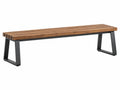 Sitzbank 180 x 35 x 45 cm aus Holz in Braun mit schwarzem Metallgestell im Industriestil