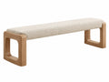 Sitzbank 140 x 40 x 45 cm Holz und Textil Beige gepolstert modern