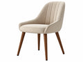 Esszimmerstuhl 58 x 62 x 92 cm Boucléstoff Beige mit Holzbeinen