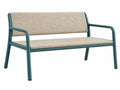 2-Sitzer Gartenbank 120 x 65 x 78 cm - Metall und Textilgewebe Grün Beige für Terrasse